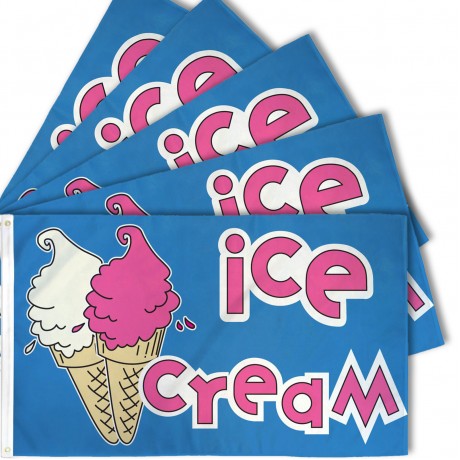 Ice Cream 3' x 5' Polyester Flag - 5 pack